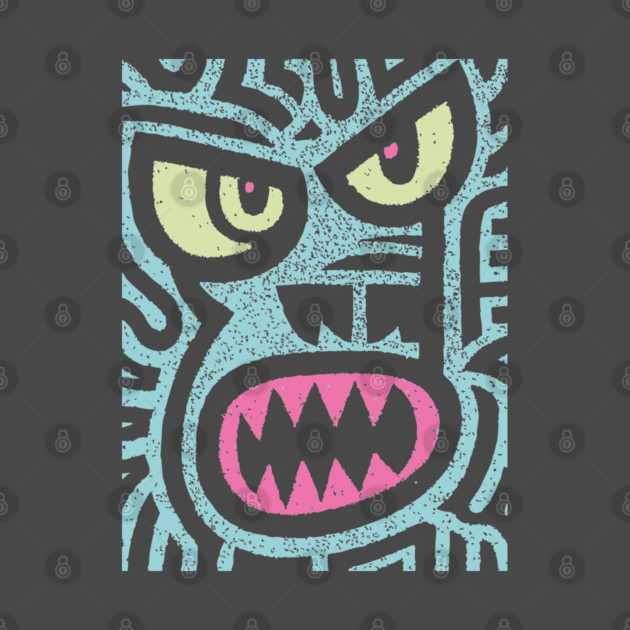 Angry Tiki Monster | Primal Grunge Graphic by TuncGK