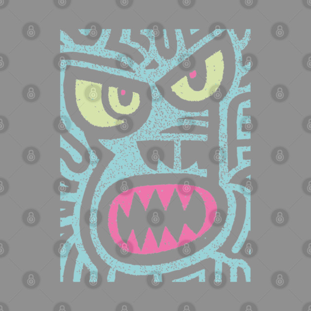 Angry Tiki Monster | Primal Grunge Graphic by TuncGK