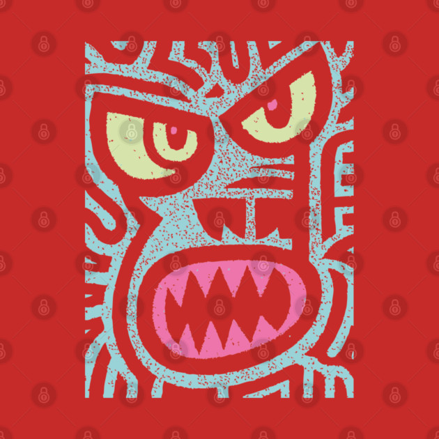 Angry Tiki Monster | Primal Grunge Graphic by TuncGK