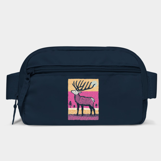 Psychedelic Elk Silhouette | Vibrant Pink Moose by TuncGK