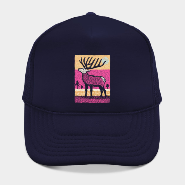 Psychedelic Elk Silhouette | Vibrant Pink Moose by TuncGK