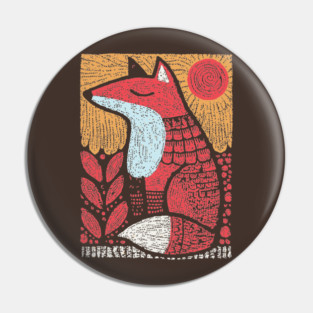 Whimsical Fox | Slavic Folk Art Woodland Creature Pin