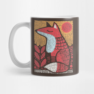 Whimsical Fox | Slavic Folk Art Woodland Creature Mug