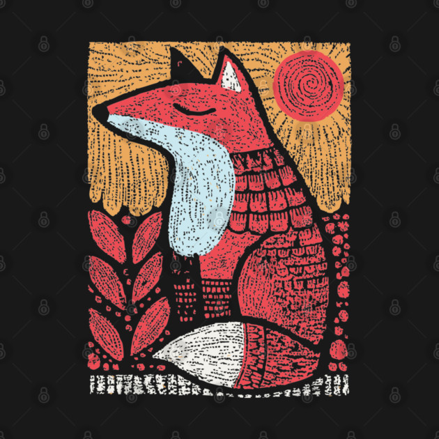 Whimsical Fox | Slavic Folk Art Woodland Creature by TuncGK
