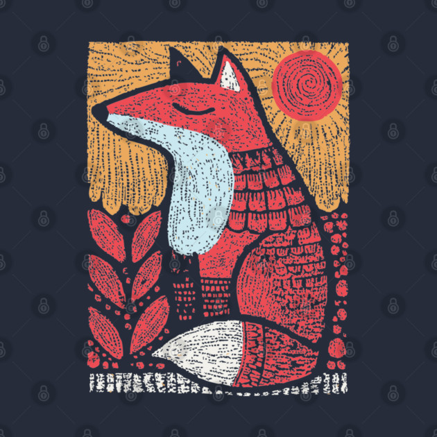 Whimsical Fox | Slavic Folk Art Woodland Creature by TuncGK