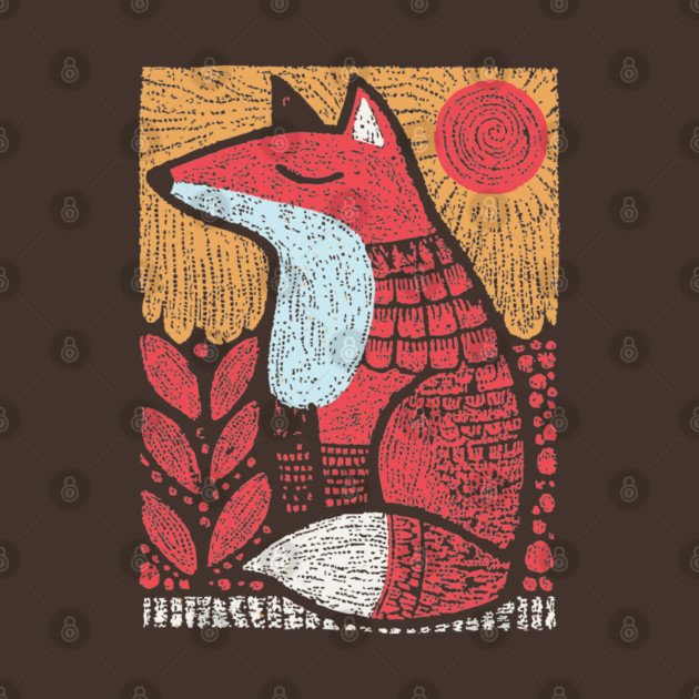 Whimsical Fox | Slavic Folk Art Woodland Creature by TuncGK