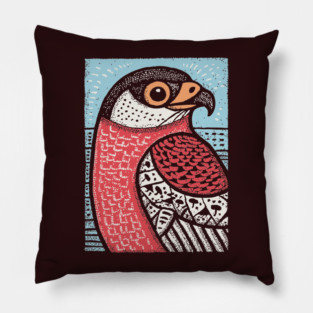 Majestic Hawk Portrait | Horus Inspired Bird of Prey Pillow