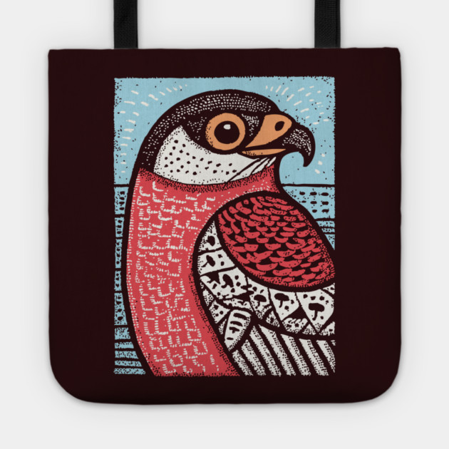 Majestic Hawk Portrait | Horus Inspired Bird of Prey Tote by TuncGK