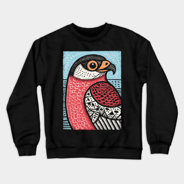 Majestic Hawk Portrait | Horus Inspired Bird of Prey Crewneck Sweatshirt by TuncGK