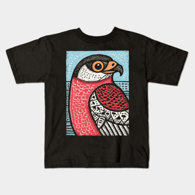 Majestic Hawk Portrait | Horus Inspired Bird of Prey Kids T-Shirt by TuncGK
