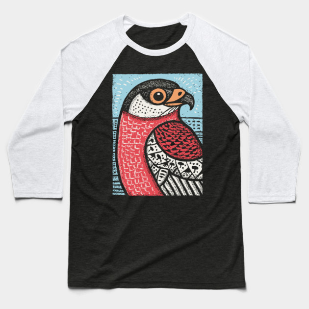 Majestic Hawk Portrait | Horus Inspired Bird of Prey Baseball T-Shirt by TuncGK
