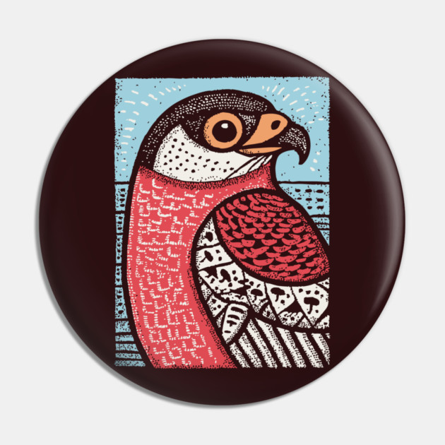 Majestic Hawk Portrait | Horus Inspired Bird of Prey Pin by TuncGK