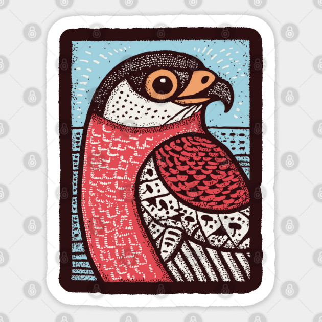 Majestic Hawk Portrait | Horus Inspired Bird of Prey Sticker by TuncGK