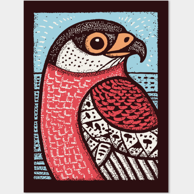 Majestic Hawk Portrait | Horus Inspired Bird of Prey Wall Art by TuncGK