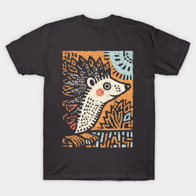 Hedgehog in the Winter Sun | Cozy Hygge Graphic T-Shirt by TuncGK