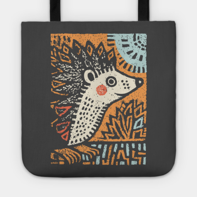 Hedgehog in the Winter Sun | Cozy Hygge Graphic Tote by TuncGK