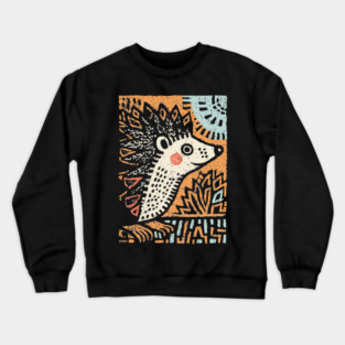 Hedgehog in the Winter Sun | Cozy Hygge Graphic Crewneck Sweatshirt