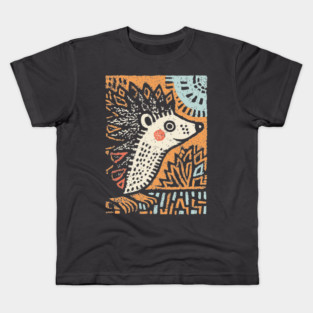 Hedgehog in the Winter Sun | Cozy Hygge Graphic Kids T-Shirt