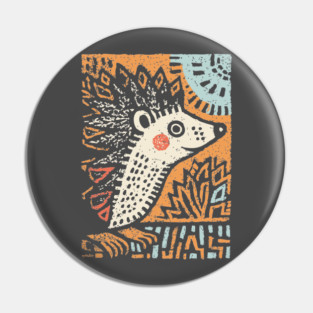 Hedgehog in the Winter Sun | Cozy Hygge Graphic Pin