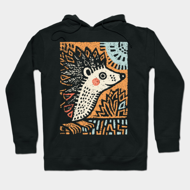 Hedgehog in the Winter Sun | Cozy Hygge Graphic Hoodie by TuncGK