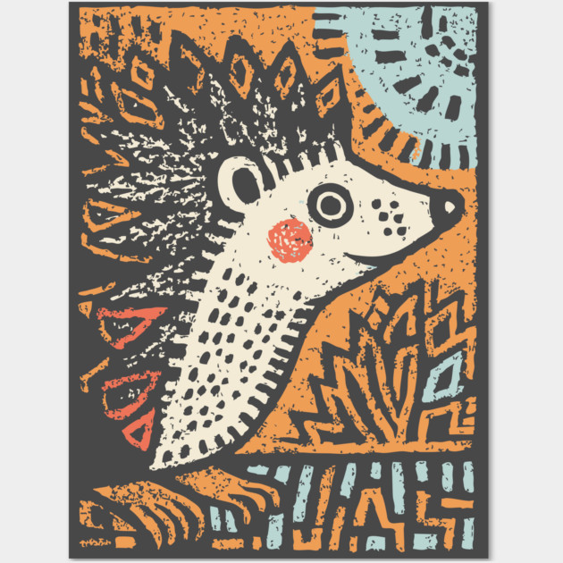 Hedgehog in the Winter Sun | Cozy Hygge Graphic Wall Art by TuncGK
