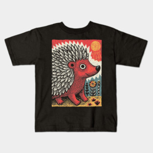 Fiery Hedgehog Spirit | Autumn Forest Creature Kids T-Shirt