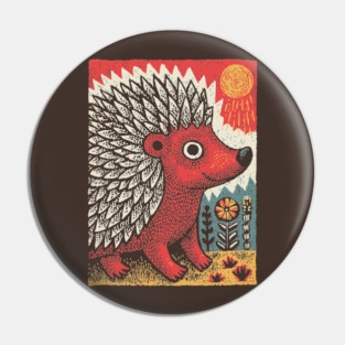 Fiery Hedgehog Spirit | Autumn Forest Creature Pin