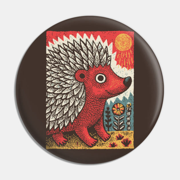 Fiery Hedgehog Spirit | Autumn Forest Creature Pin by TuncGK