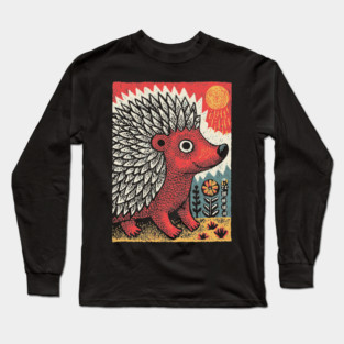 Fiery Hedgehog Spirit | Autumn Forest Creature Long Sleeve T-Shirt