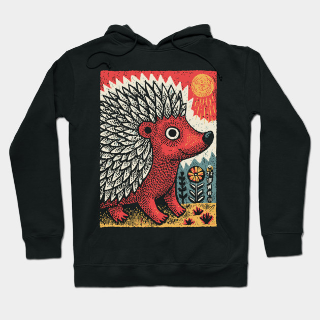 Fiery Hedgehog Spirit | Autumn Forest Creature Hoodie by TuncGK