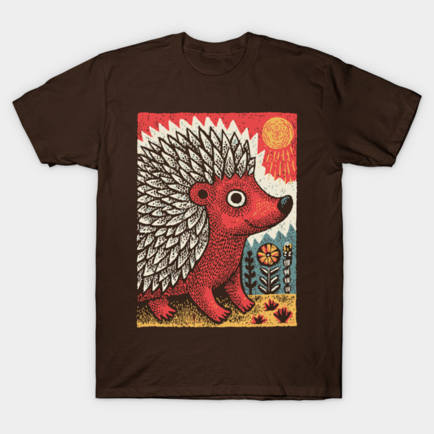 Fiery Hedgehog Spirit | Autumn Forest Creature T-Shirt by TuncGK