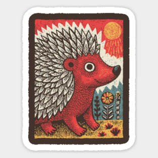 Fiery Hedgehog Spirit | Autumn Forest Creature Sticker