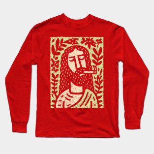 Meditative Jesus | Sacred Herbal Sacrament Long Sleeve T-Shirt