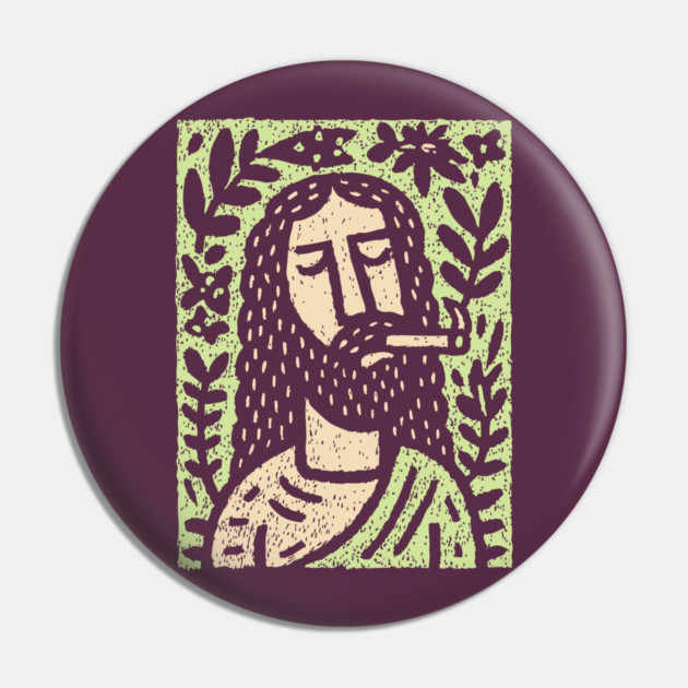 Meditative Jesus | Sacred Herbal Sacrament Pin by TuncGK