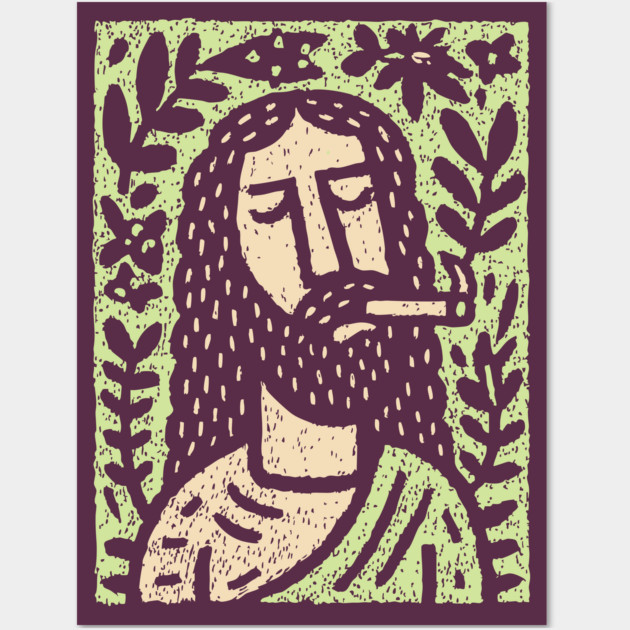 Meditative Jesus | Sacred Herbal Sacrament Wall Art by TuncGK