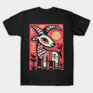 Mythical Ibex Goat | Sumerian Sun Symbol T-Shirt