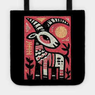 Mythical Ibex Goat | Sumerian Sun Symbol Tote