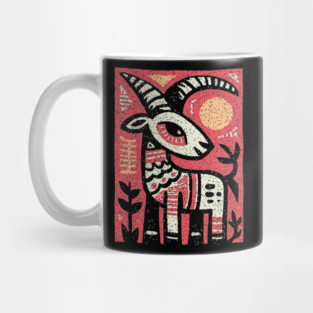 Mythical Ibex Goat | Sumerian Sun Symbol Mug