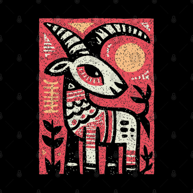 Mythical Ibex Goat | Sumerian Sun Symbol by TuncGK
