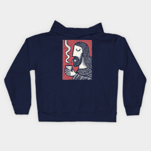Contemplative Holy Man | Sacred Pipe Ritual Kids Hoodie