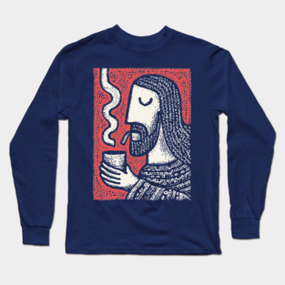 Contemplative Holy Man | Sacred Pipe Ritual Long Sleeve T-Shirt