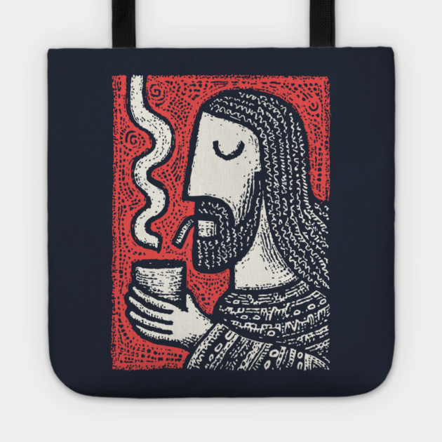 Contemplative Holy Man | Sacred Pipe Ritual Tote by TuncGK