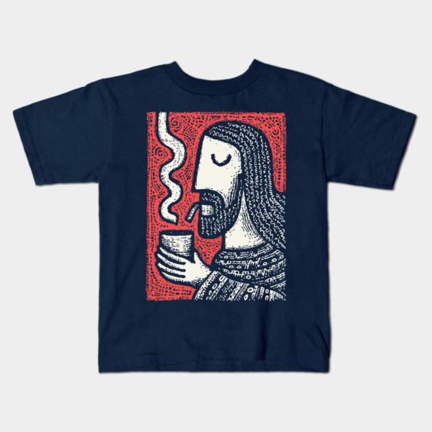 Contemplative Holy Man | Sacred Pipe Ritual Kids T-Shirt by TuncGK