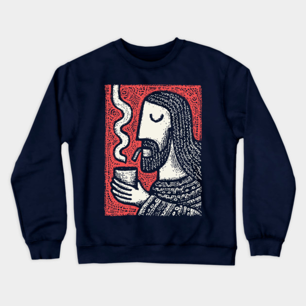 Contemplative Holy Man | Sacred Pipe Ritual Crewneck Sweatshirt by TuncGK