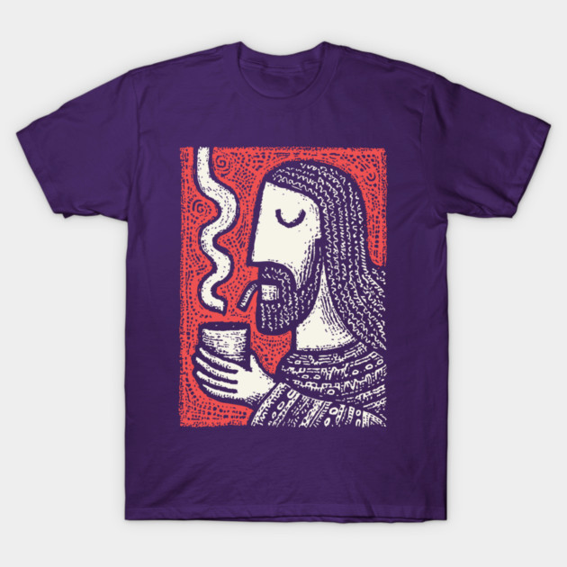 Contemplative Holy Man | Sacred Pipe Ritual T-Shirt by TuncGK