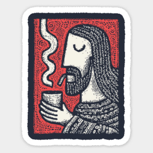 Contemplative Holy Man | Sacred Pipe Ritual Sticker