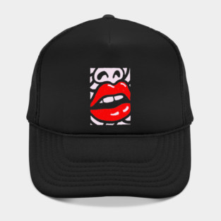 Bold Pop Art Lips | Retro Glamour Graphic Hat