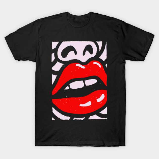 Bold Pop Art Lips | Retro Glamour Graphic T-Shirt by TuncGK