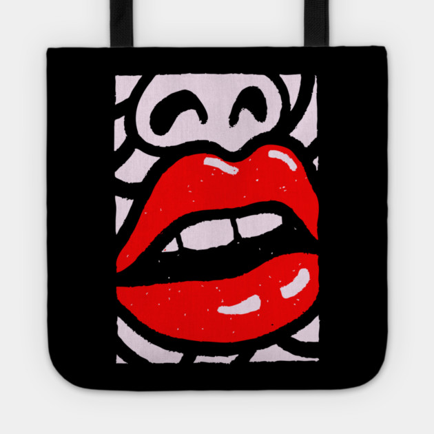 Bold Pop Art Lips | Retro Glamour Graphic Tote by TuncGK