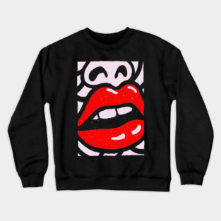 Bold Pop Art Lips | Retro Glamour Graphic Crewneck Sweatshirt